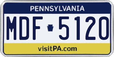 PA license plate MDF5120