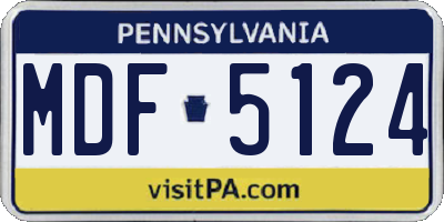 PA license plate MDF5124