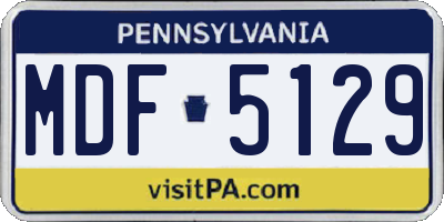 PA license plate MDF5129