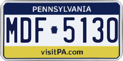 PA license plate MDF5130