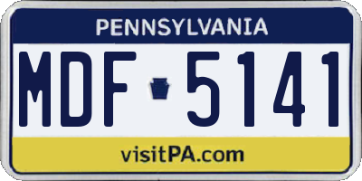 PA license plate MDF5141