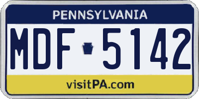 PA license plate MDF5142