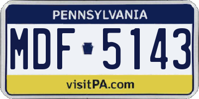 PA license plate MDF5143