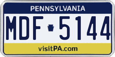 PA license plate MDF5144