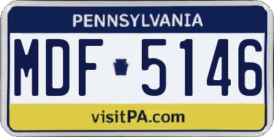 PA license plate MDF5146