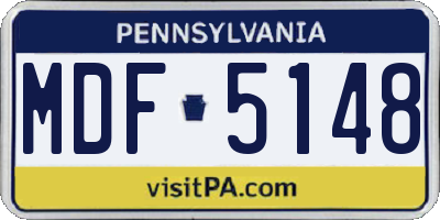 PA license plate MDF5148
