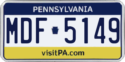 PA license plate MDF5149