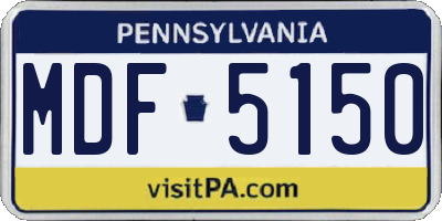 PA license plate MDF5150