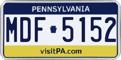 PA license plate MDF5152