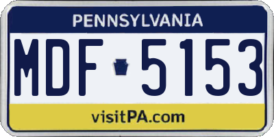 PA license plate MDF5153