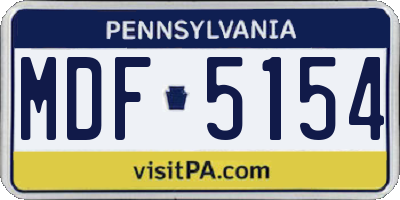 PA license plate MDF5154
