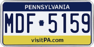 PA license plate MDF5159