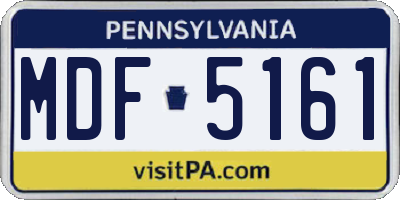 PA license plate MDF5161