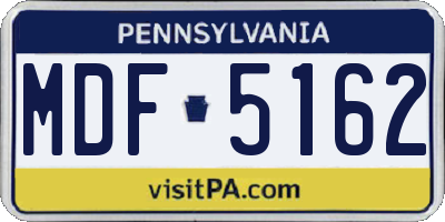 PA license plate MDF5162