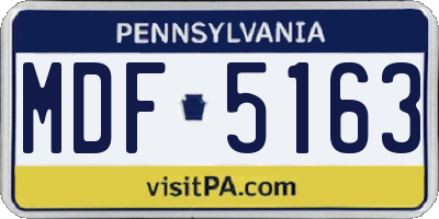 PA license plate MDF5163