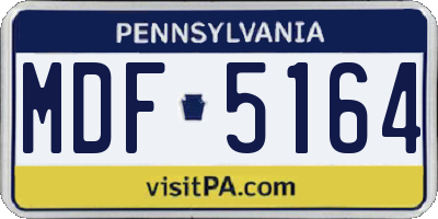 PA license plate MDF5164