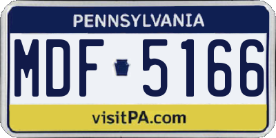 PA license plate MDF5166