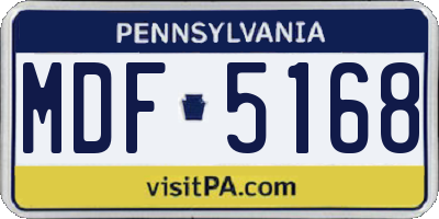PA license plate MDF5168