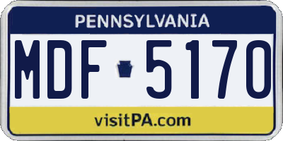 PA license plate MDF5170