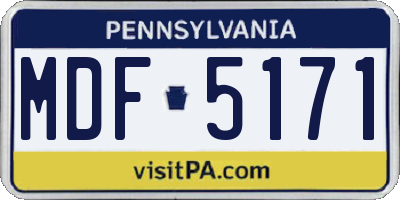PA license plate MDF5171