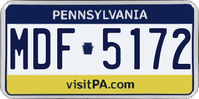 PA license plate MDF5172