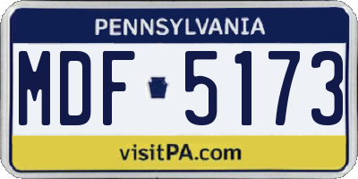 PA license plate MDF5173