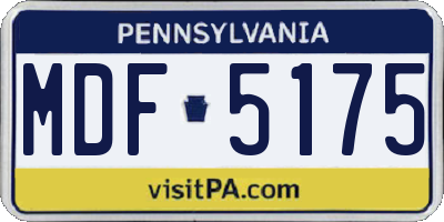 PA license plate MDF5175
