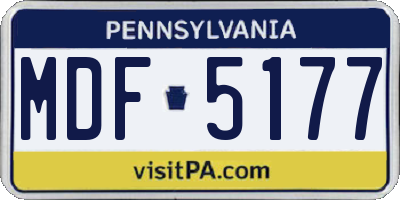 PA license plate MDF5177