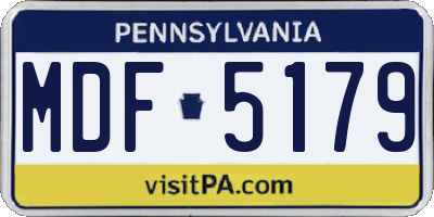 PA license plate MDF5179