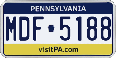 PA license plate MDF5188