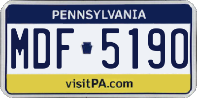 PA license plate MDF5190