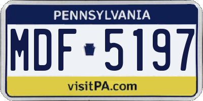PA license plate MDF5197