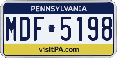 PA license plate MDF5198