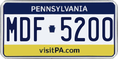 PA license plate MDF5200