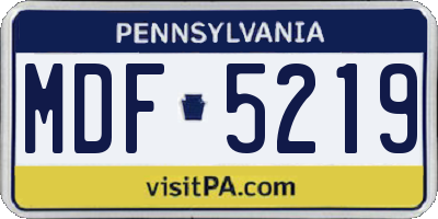 PA license plate MDF5219