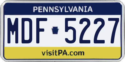 PA license plate MDF5227