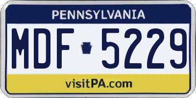 PA license plate MDF5229