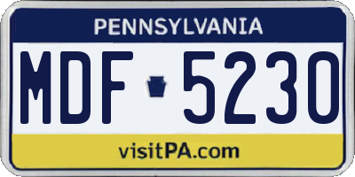 PA license plate MDF5230