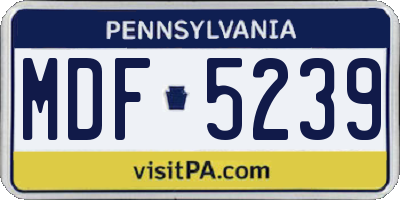 PA license plate MDF5239