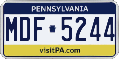 PA license plate MDF5244