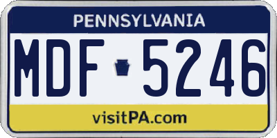 PA license plate MDF5246