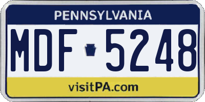 PA license plate MDF5248