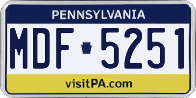 PA license plate MDF5251