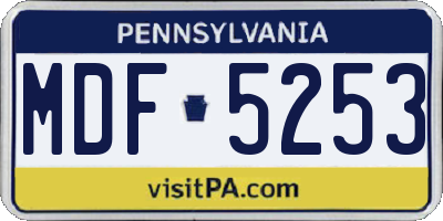 PA license plate MDF5253