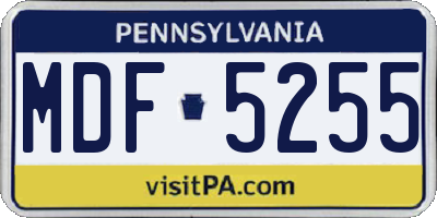 PA license plate MDF5255