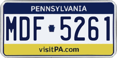 PA license plate MDF5261