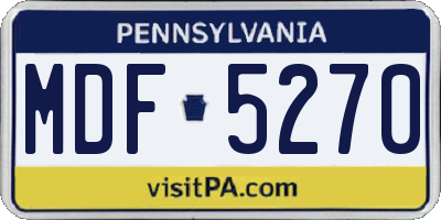 PA license plate MDF5270