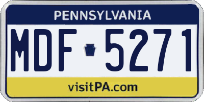 PA license plate MDF5271