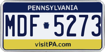 PA license plate MDF5273