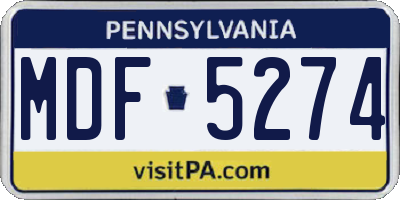 PA license plate MDF5274